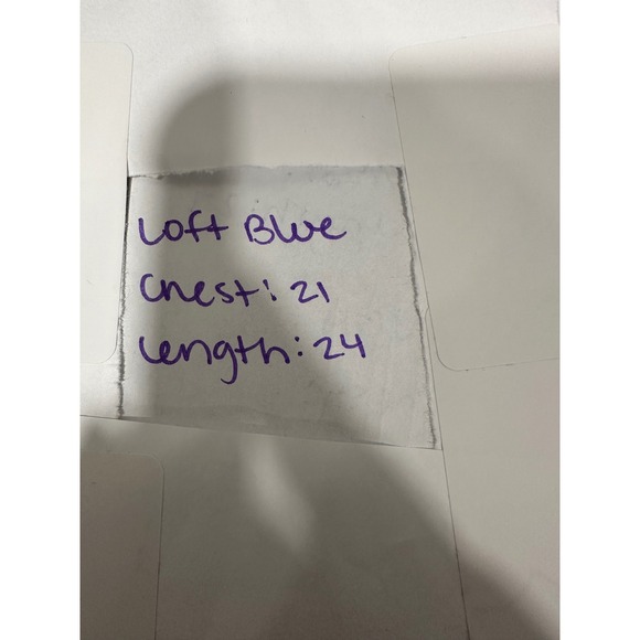 LOFT Women's Size Large Blue Floral V Neck Long Sleeve Knit Sweater - Picture 6 of 6